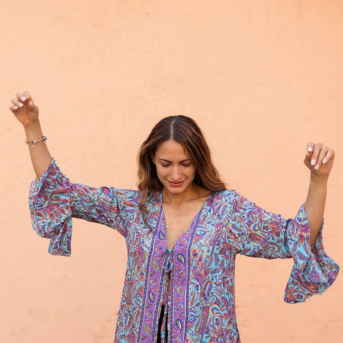 'Everleigh' Floral Open Kaftan Dress