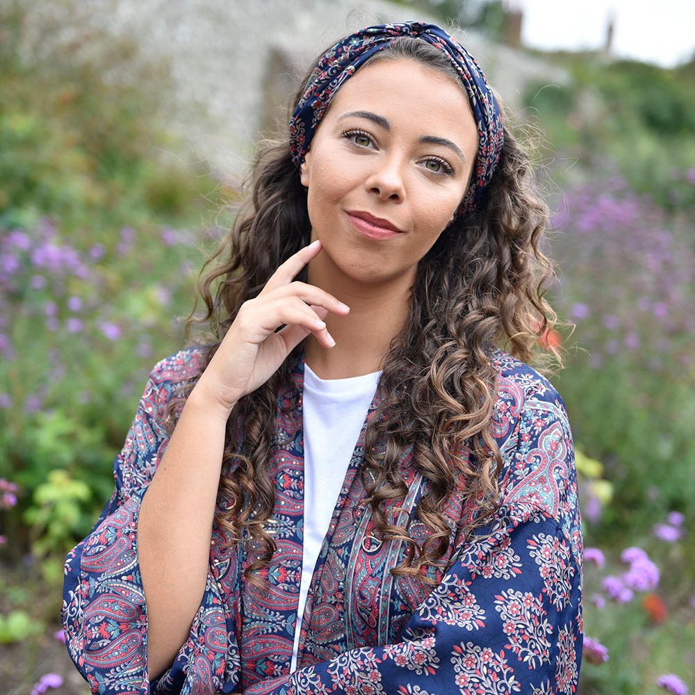 'Dahlia' Navy Floral & Paisley Headband
