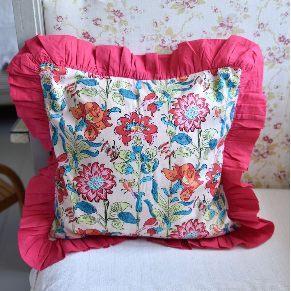 Floral Garden Indian Cushion