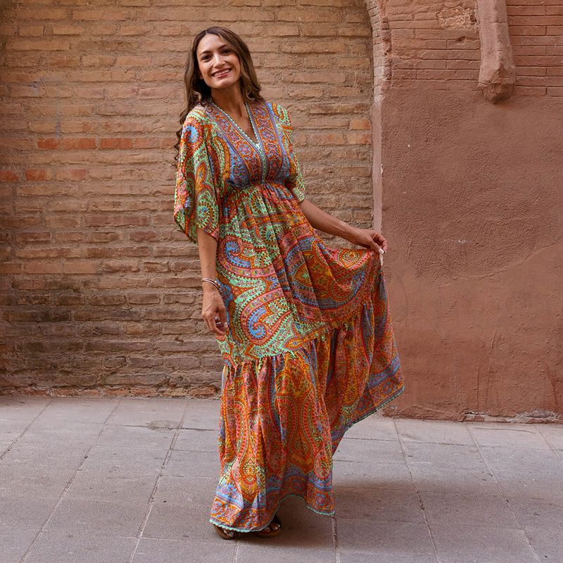 'Sorenna' Paisley Batwing Dress
