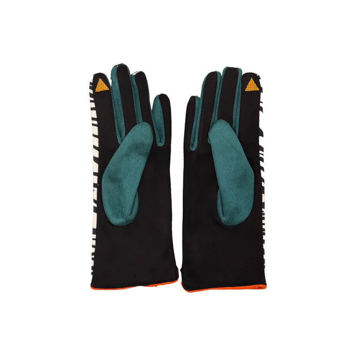 Animal Print Black & White Zebra Gloves