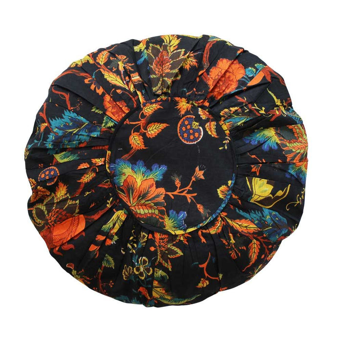 Burnt Orange Exotic Flower Indian Cushion