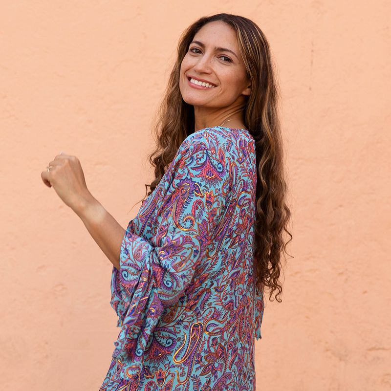 'Everleigh' Floral Open Kaftan Dress