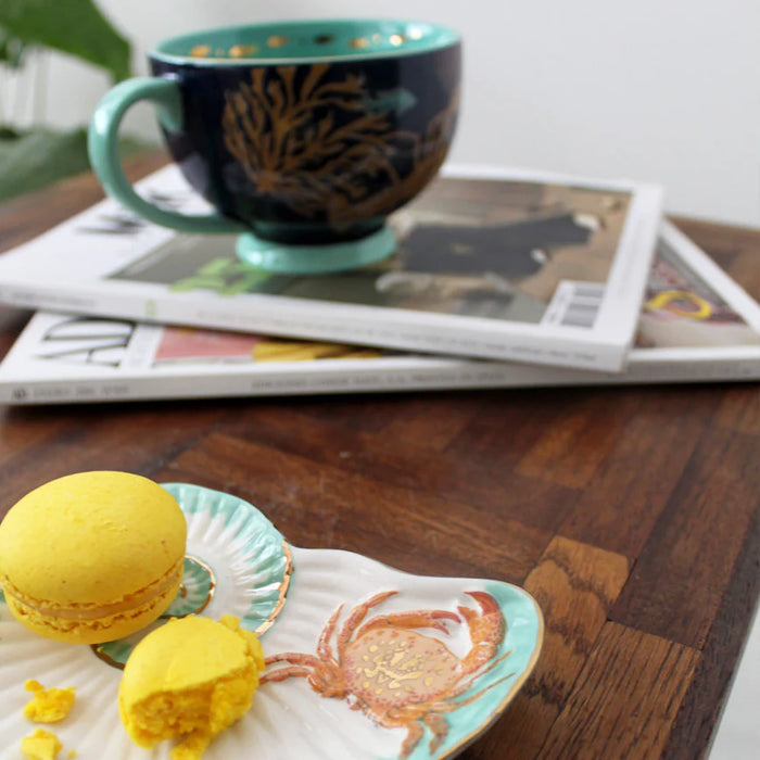 Coral Seashell & Crab Trinket Dish