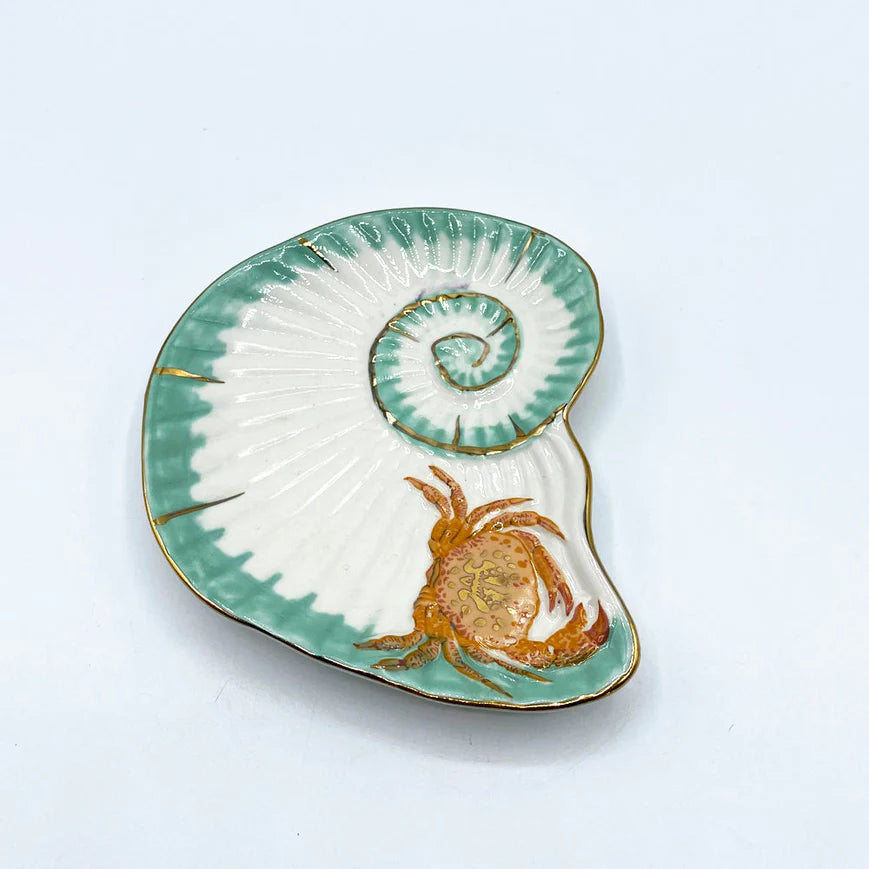 Coral Seashell & Crab Trinket Dish