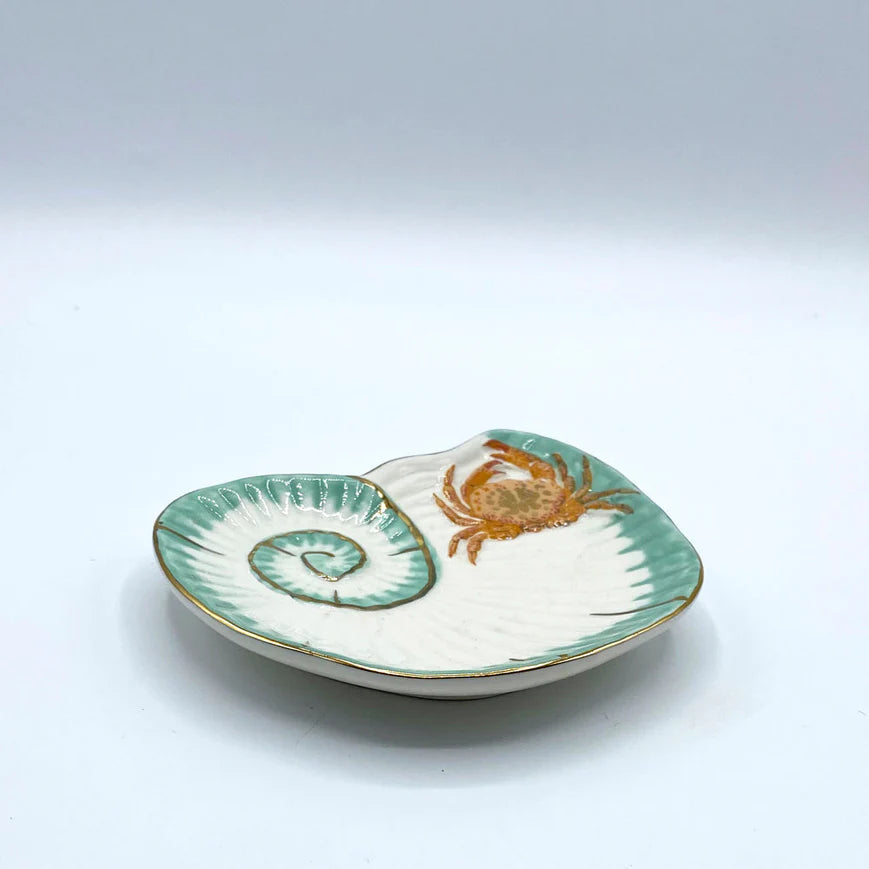 Coral Seashell & Crab Trinket Dish