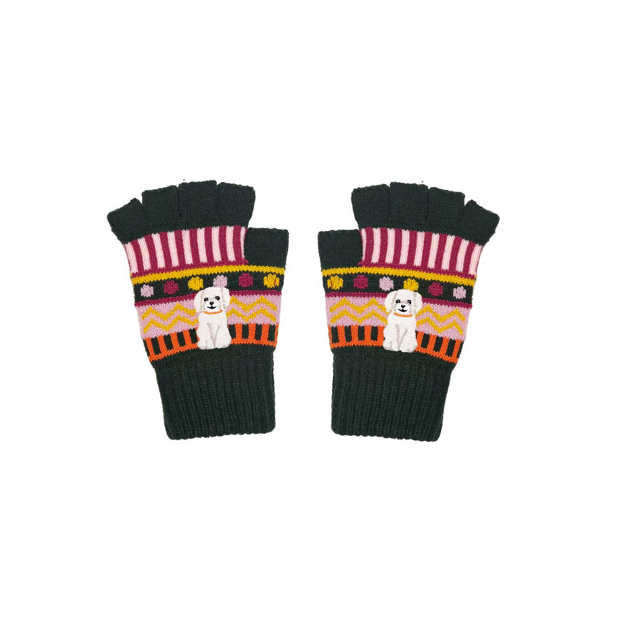 Dog House Fair Isle Fingerless Gloves