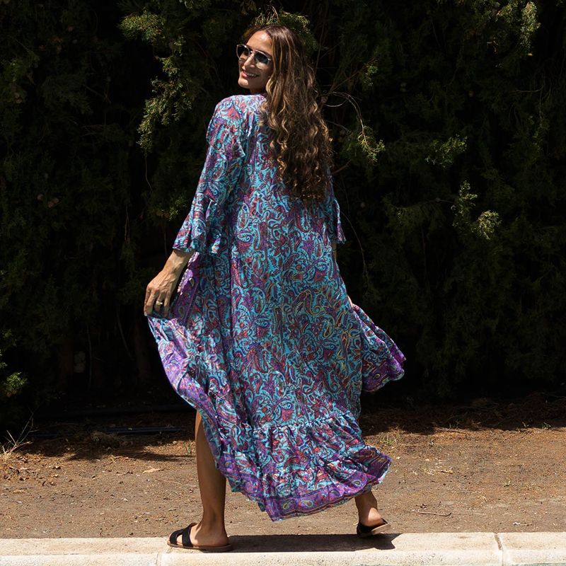 'Everleigh' Floral Open Kaftan Dress