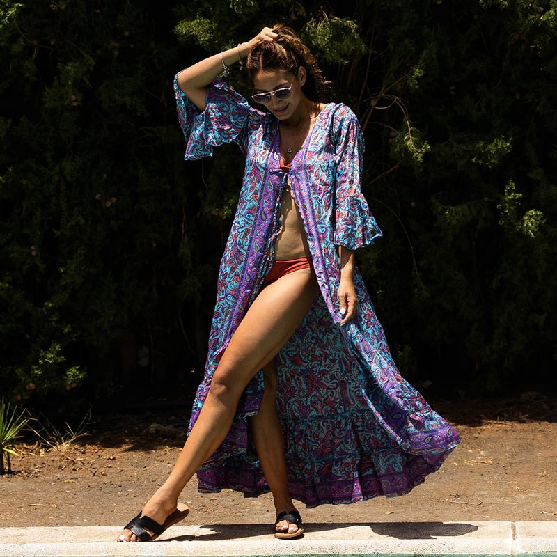 'Everleigh' Floral Open Kaftan Dress