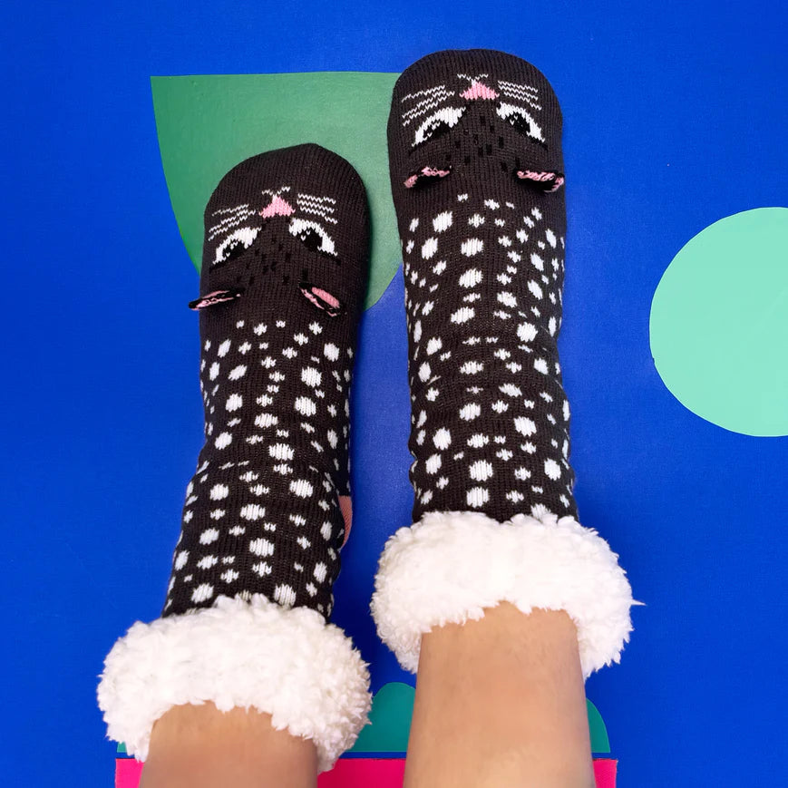Feline Cat Face Slipper Socks