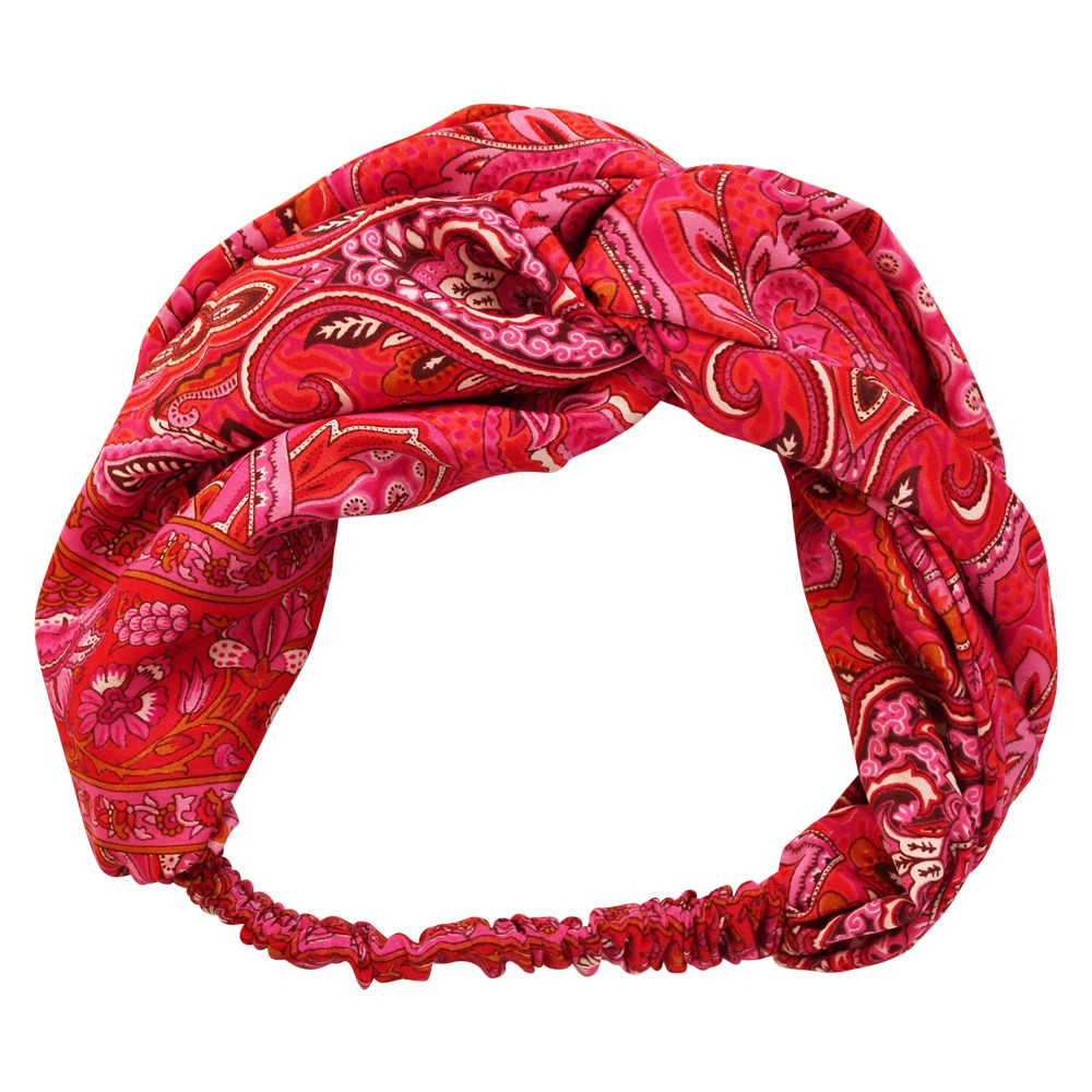'Phoebe' Red & Pink Paisley Headband