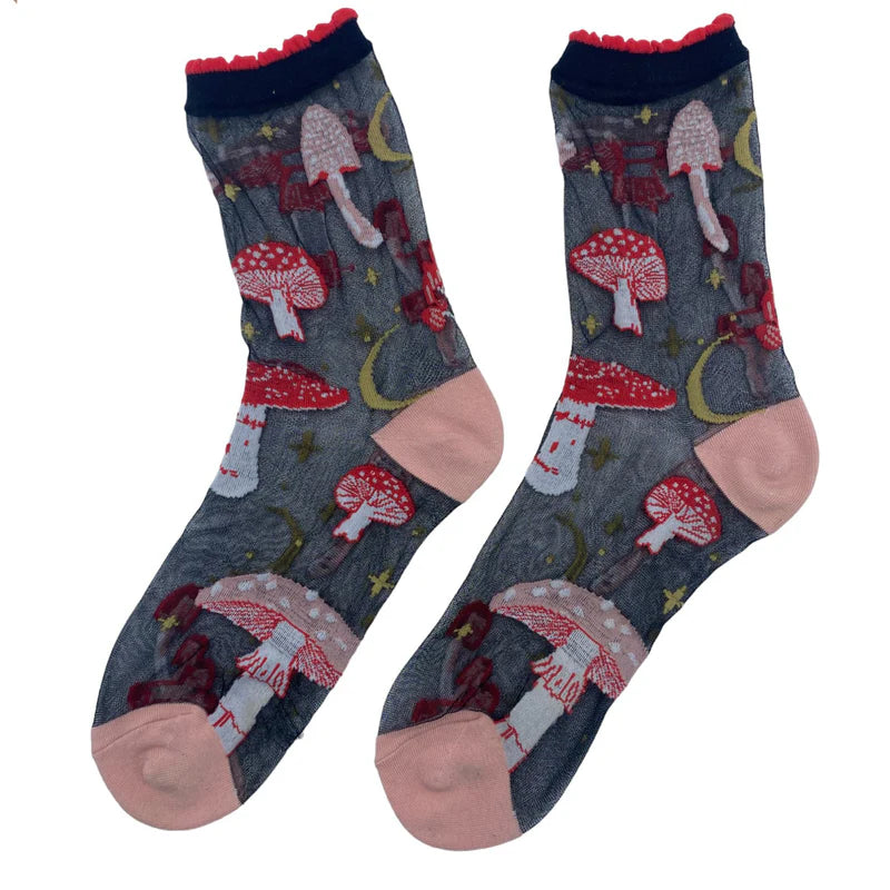 Forage Mushroom Sheer Socks