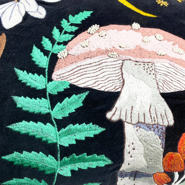 Forage Black Velvet Mushroom Cushion