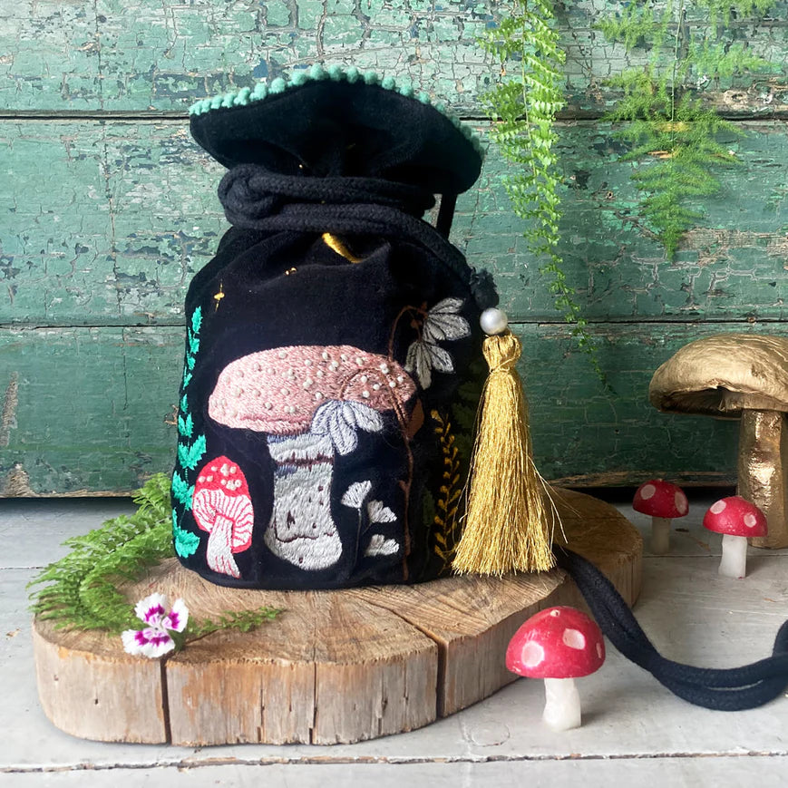 Forage Mushroom Drawstring Pouch