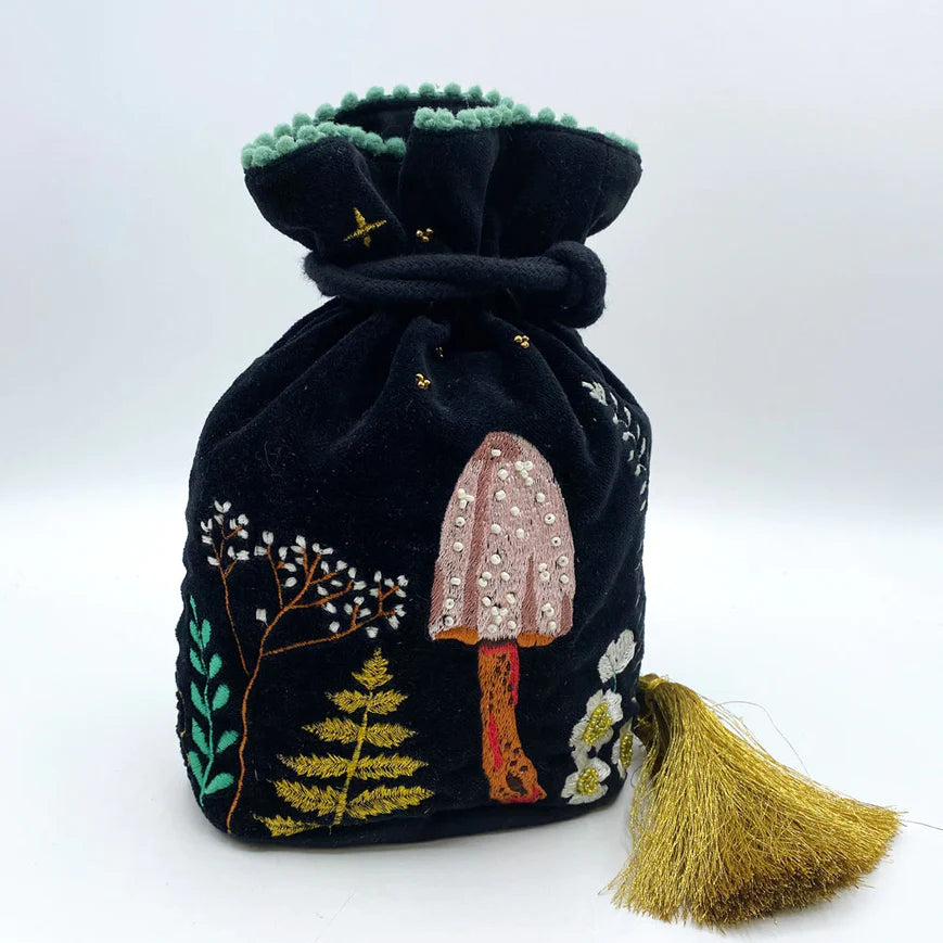 Forage Mushroom Drawstring Pouch