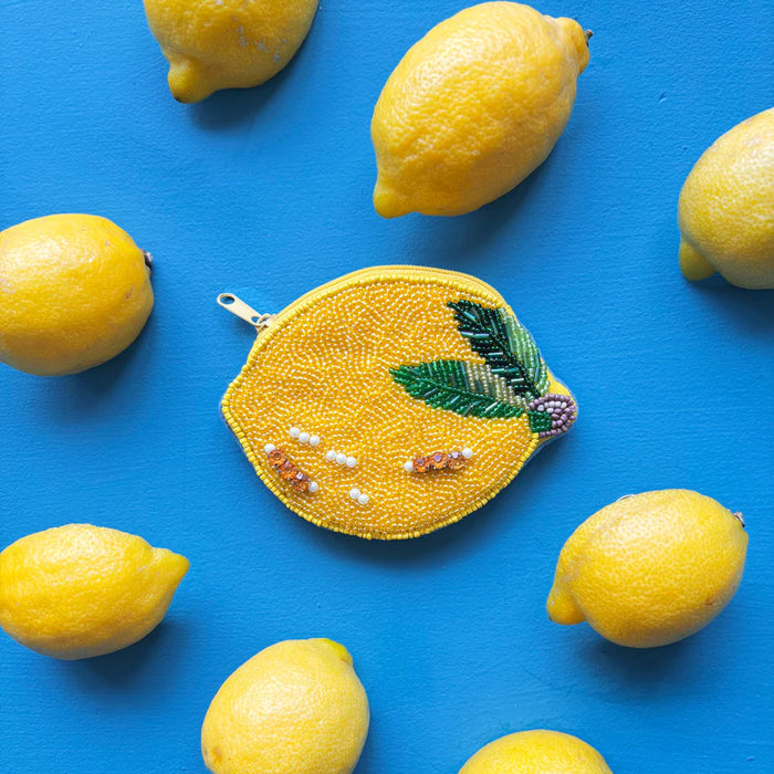 Fruity Lemon Beaded Purse