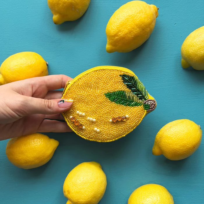 Fruity Lemon Beaded Purse