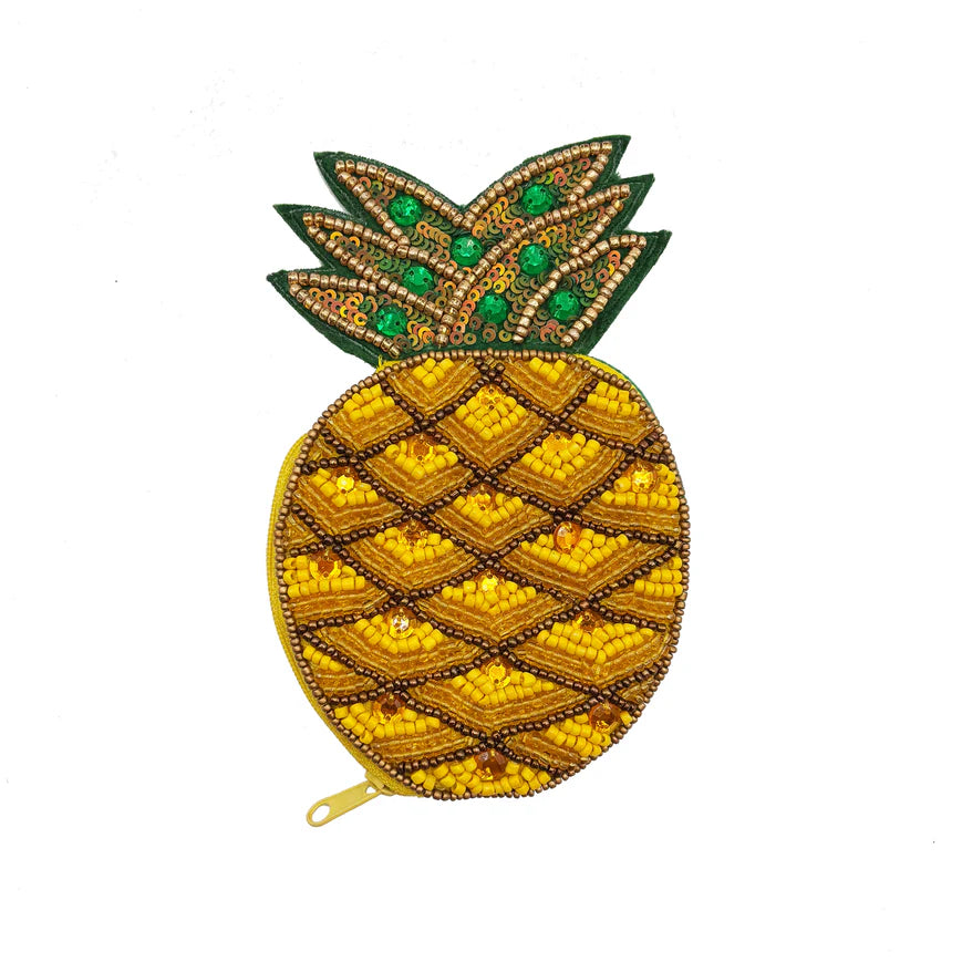 Fruity Pineapple Beaded Purse