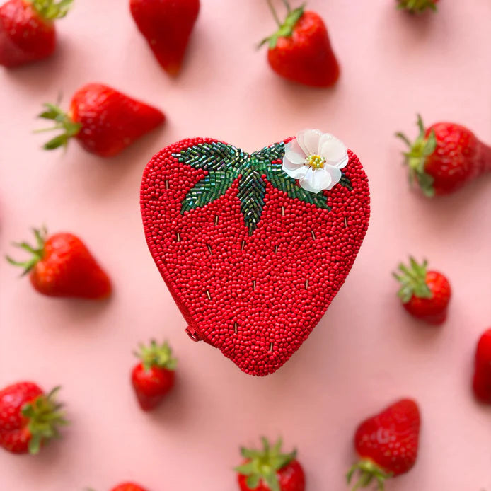 Fruity Strawberry Beaded Purse