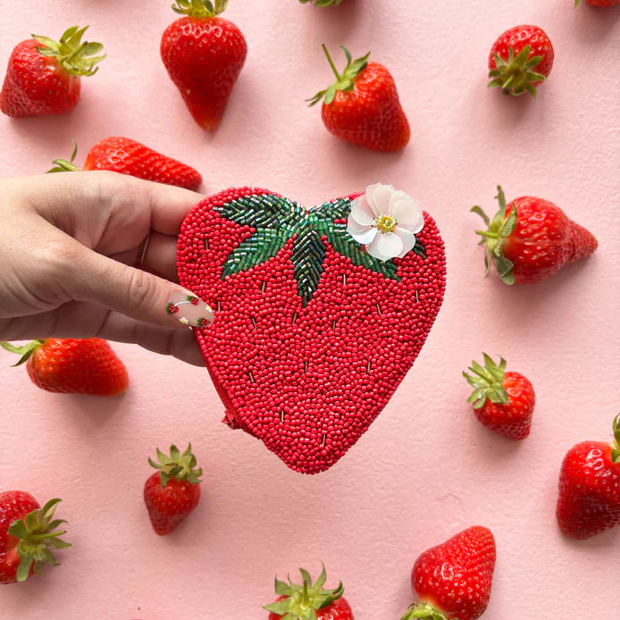Fruity Strawberry Beaded Purse