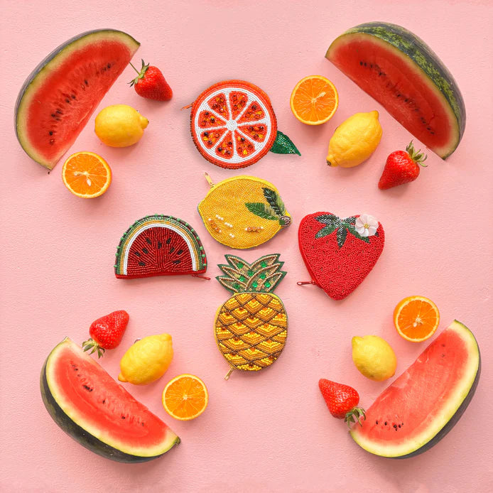 Fruity Strawberry Beaded Purse