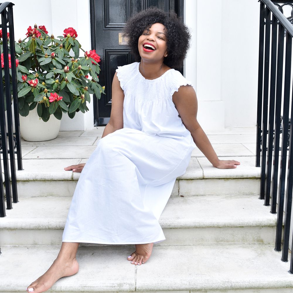 Ladies Ruched Round Neck Nightdress 'Violet'