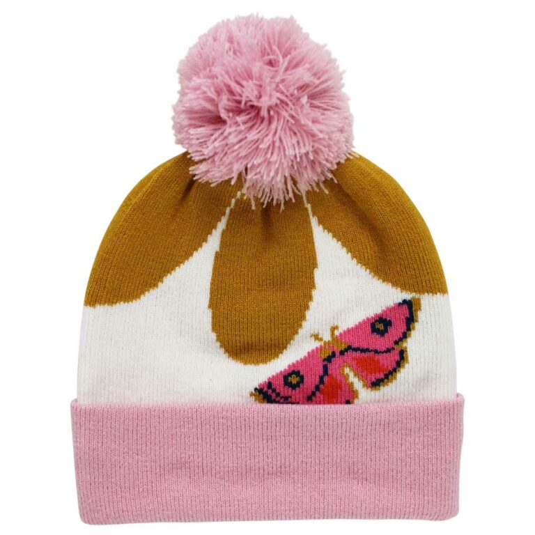Knitted Butterfly Hat with Pom Pom