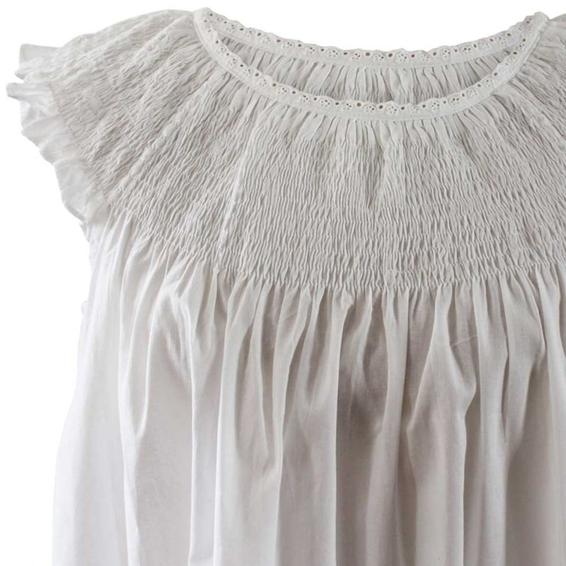 Ladies Ruched Round Neck Nightdress 'Violet'