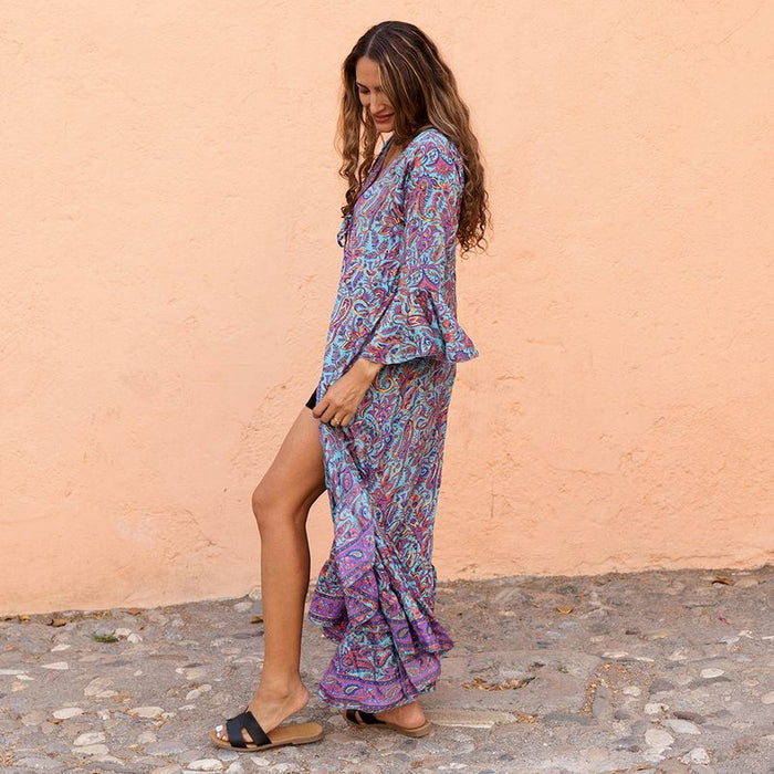 'Everleigh' Floral Open Kaftan Dress