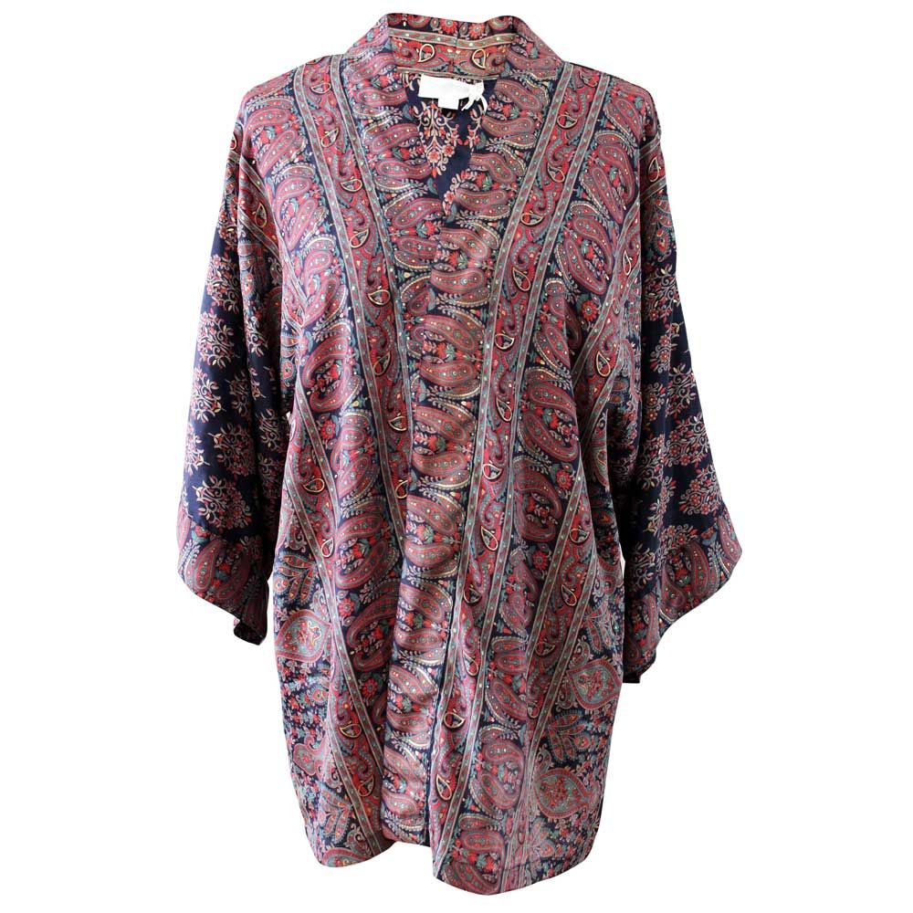 Navy Floral Viscose Summer Jacket