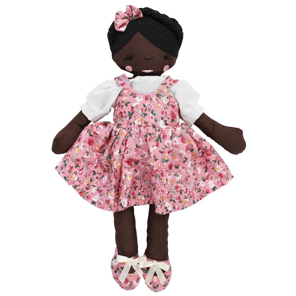Craft Doll Wearing Pink Floral Dress
