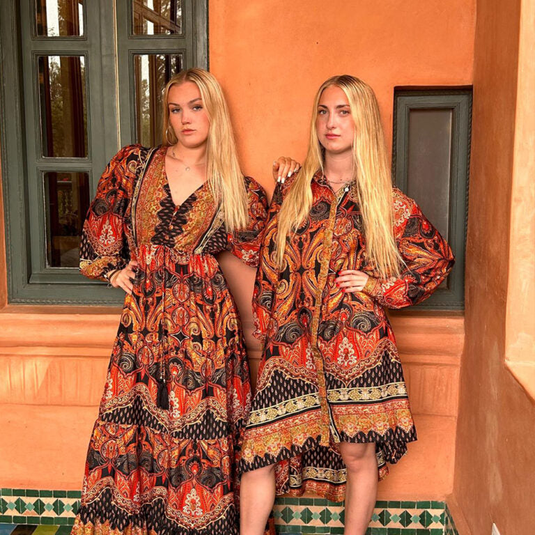 Blair' Red & Black Paisley Maxi Dress – bluebelleandco