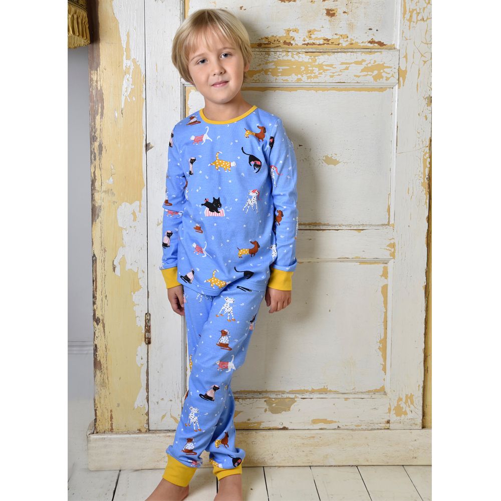 Children's Cat and Dog Print Cosy Cotton Pyjamas