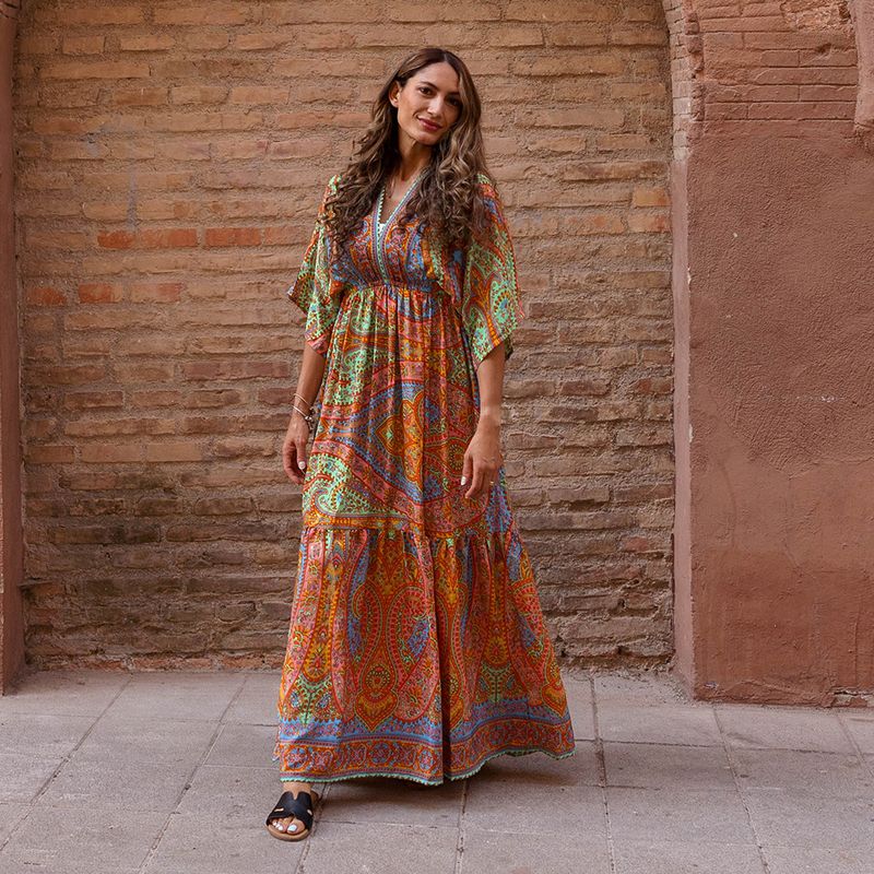 'Sorenna' Paisley Batwing Dress