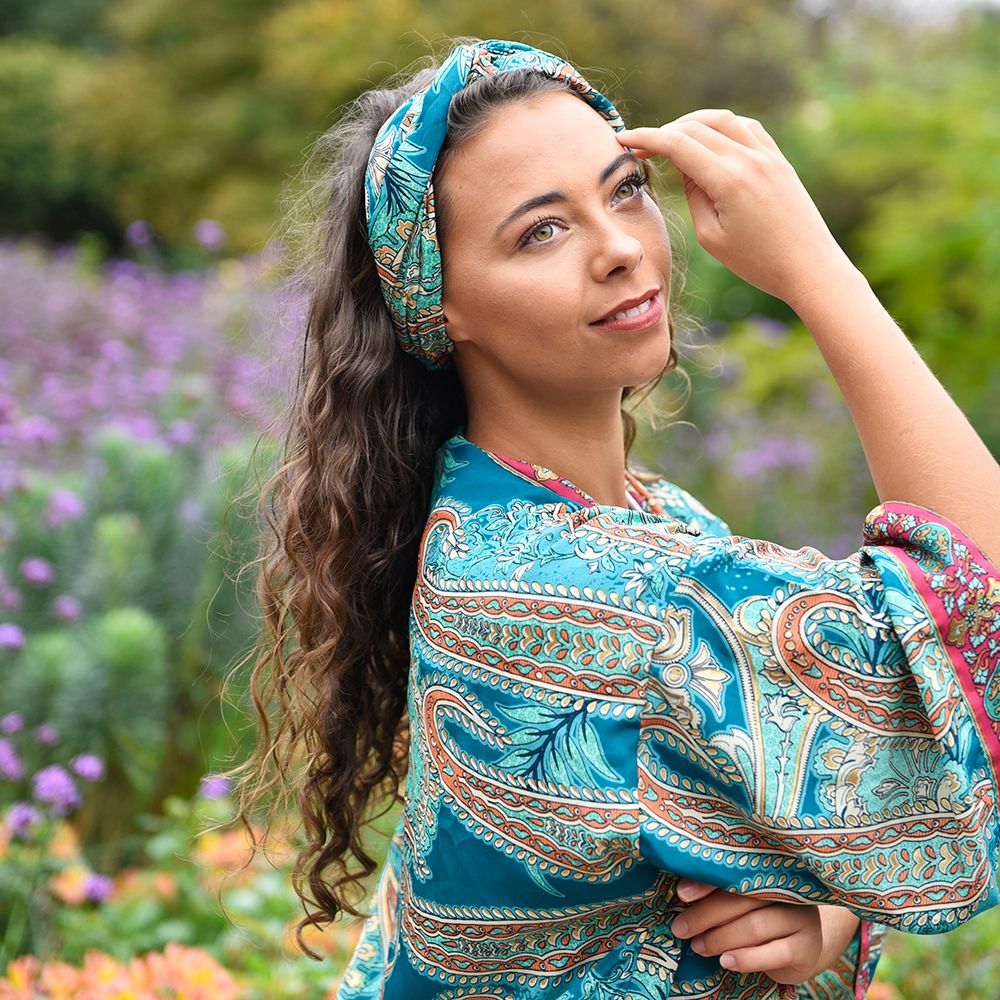 'Aspen/Orla' Turquoise Paisley Headband