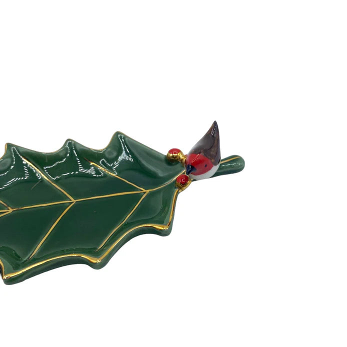 Secret Garden Holly Leaf Trinket Dish