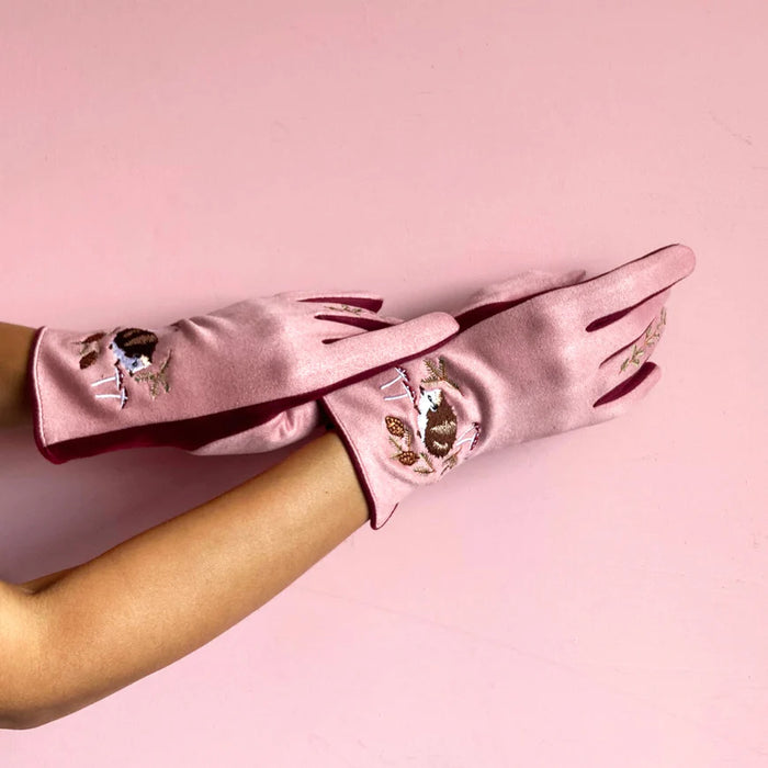 Secret Garden Hedgehog Pink Gloves