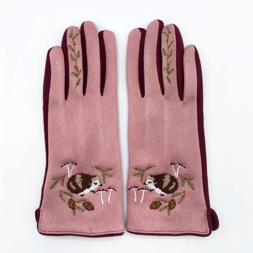 Secret Garden Hedgehog Pink Gloves