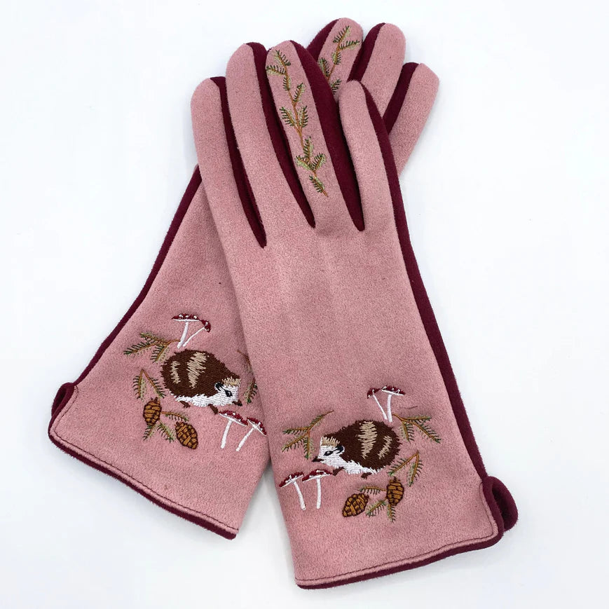 Secret Garden Hedgehog Pink Gloves