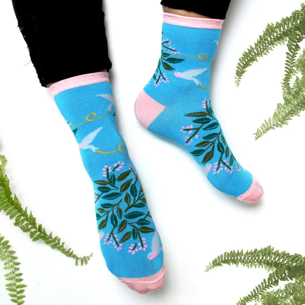 Secret Garden Bird Socks