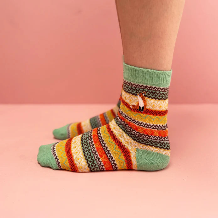 Secret Garden Fox Fair Isle Socks