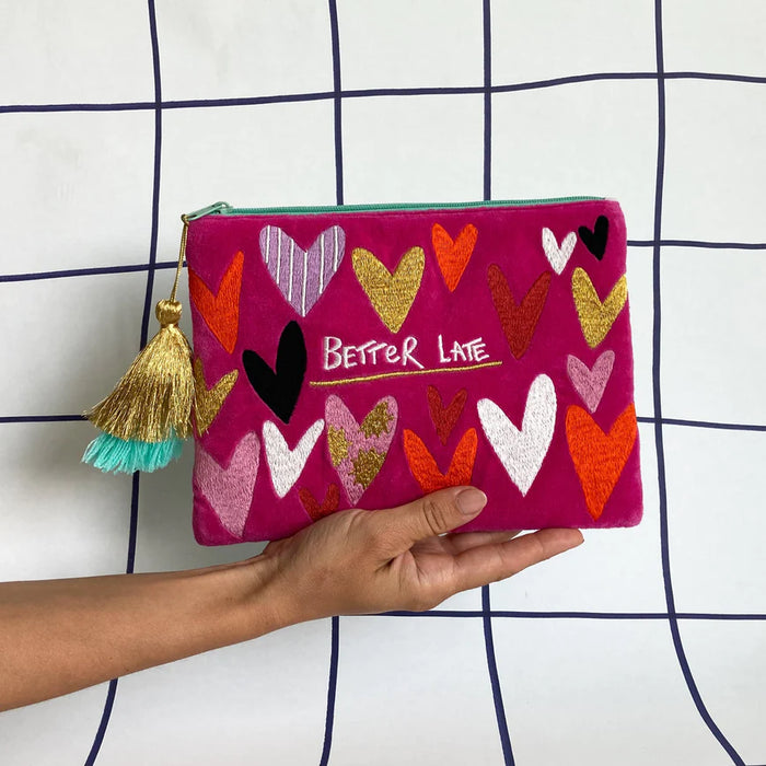Small Talk 'Better Late...Than Ugly' Velvet Make Up Bag