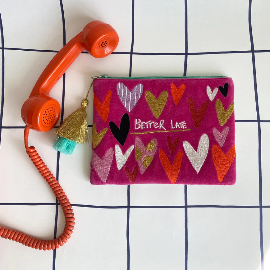 Small Talk 'Better Late...Than Ugly' Velvet Make Up Bag