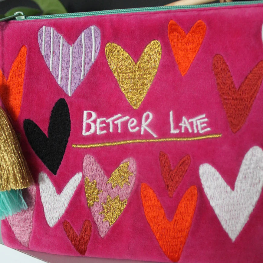Small Talk 'Better Late...Than Ugly' Velvet Make Up Bag