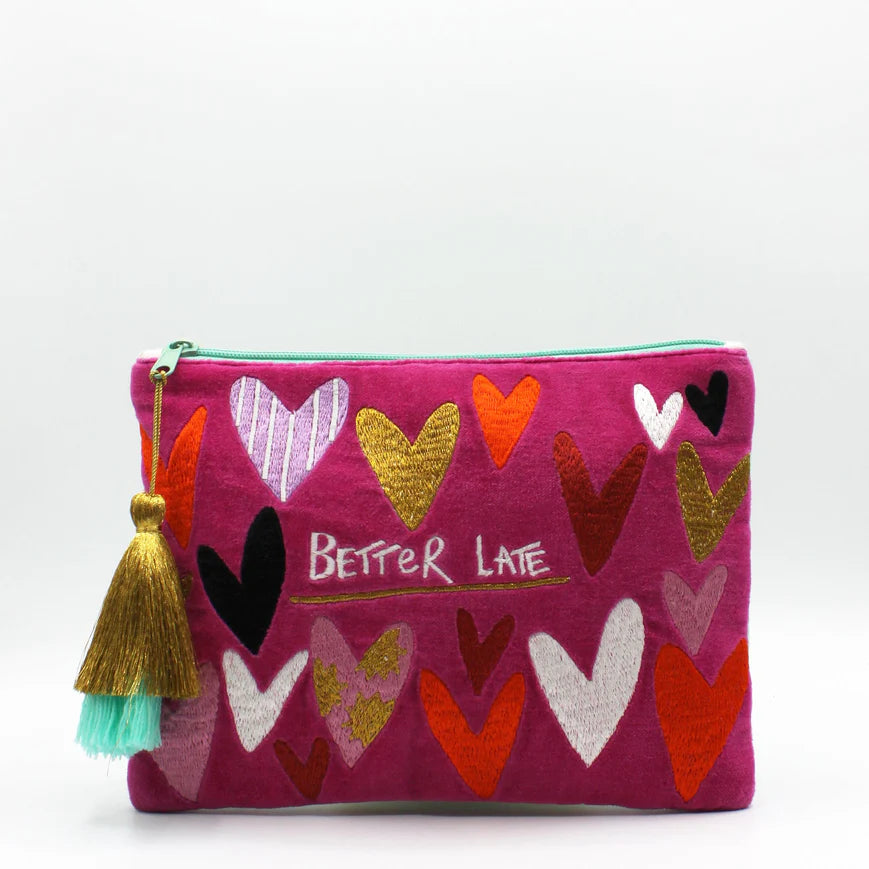 Small Talk 'Better Late...Than Ugly' Velvet Make Up Bag