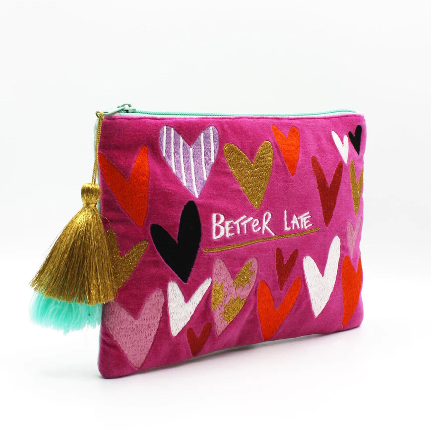 Small Talk 'Better Late...Than Ugly' Velvet Make Up Bag