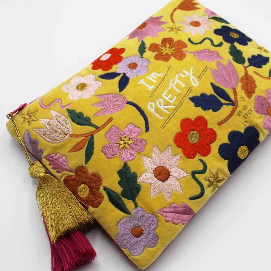 Small Talk 'I'm Pretty...Pretty Damn Brilliant' Velvet Make Up Bag