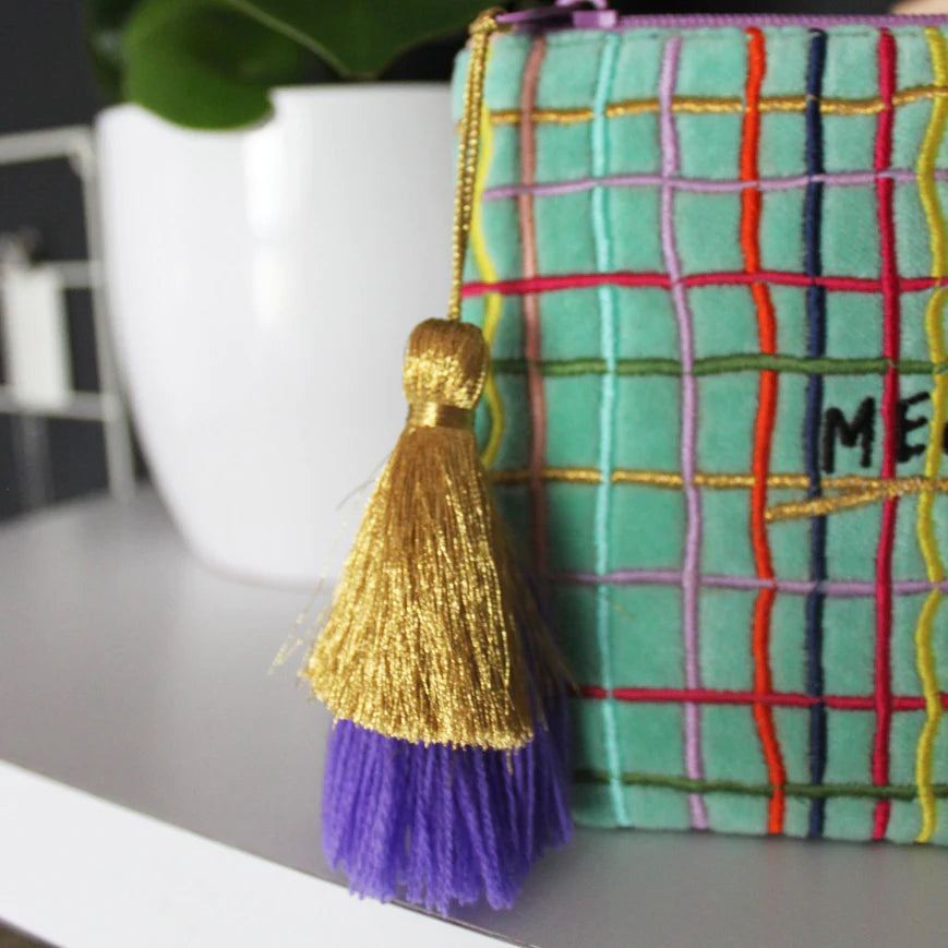 Small Talk 'Medicated, Motivated' Velvet Purse