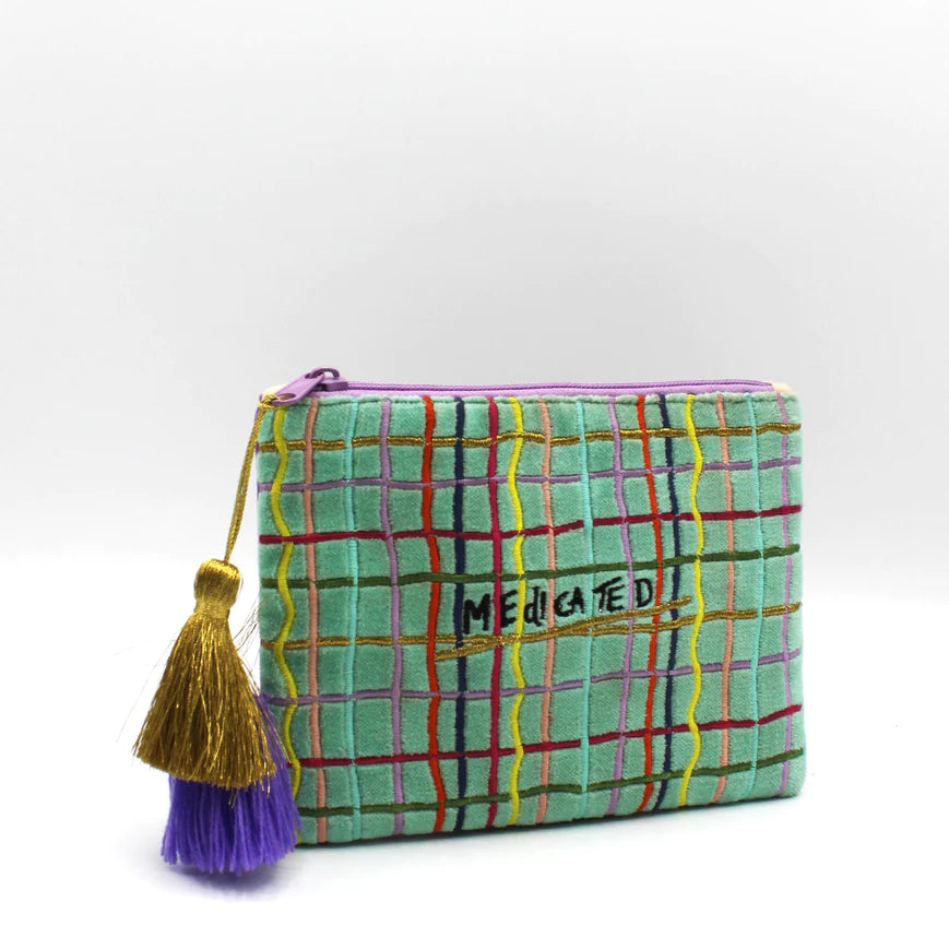 Small Talk 'Medicated, Motivated' Velvet Purse