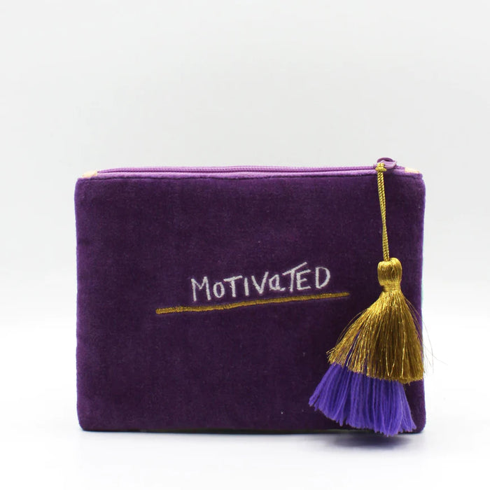 Small Talk 'Medicated, Motivated' Velvet Purse